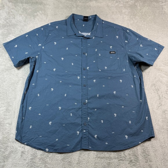 T&C Hawaii Other - T&C Hawaii Button Down Shirt Mens 2XL Blue Tropical Pineapple Palm Tree Aloha